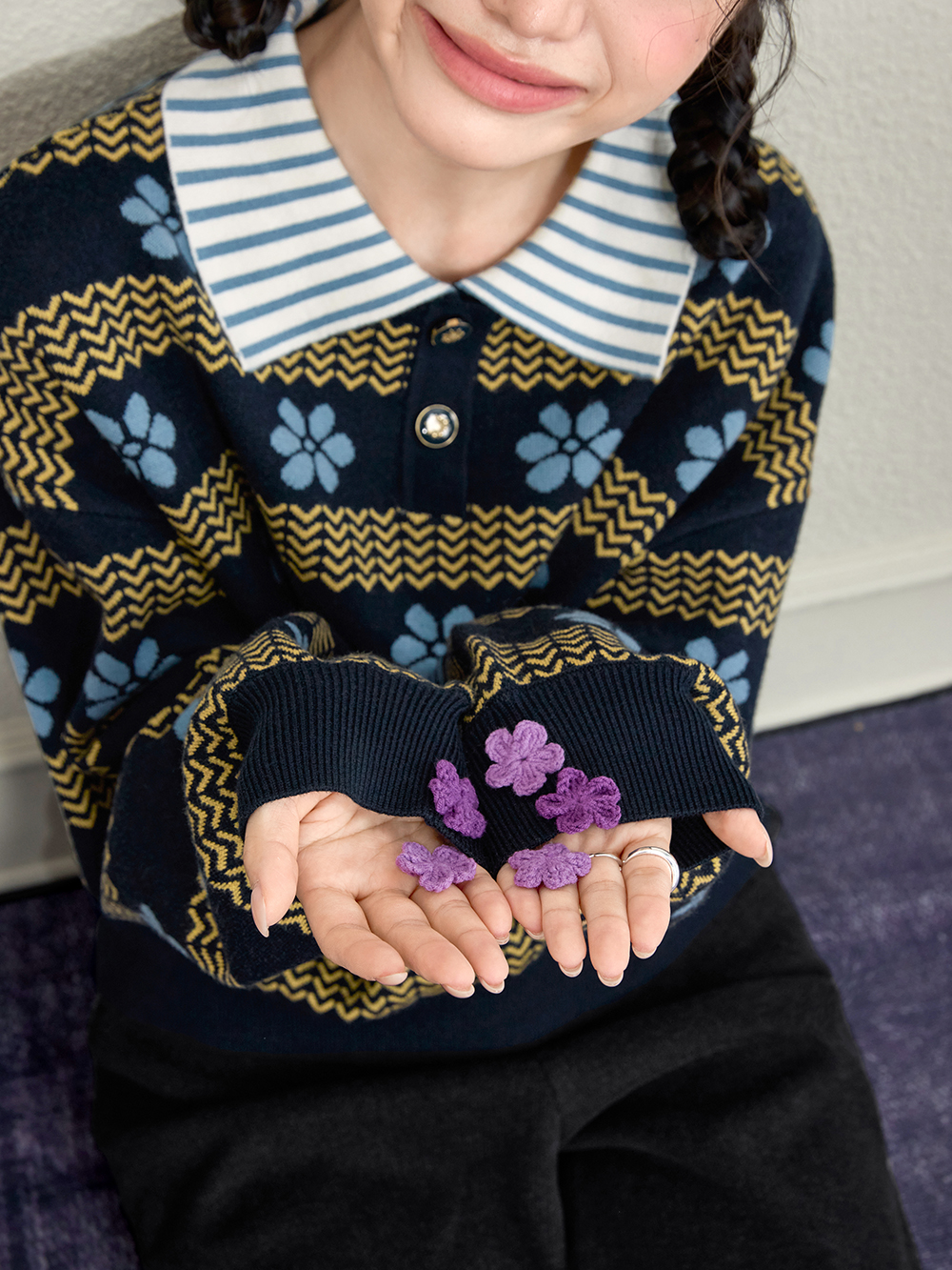 Floral Knit Sweater