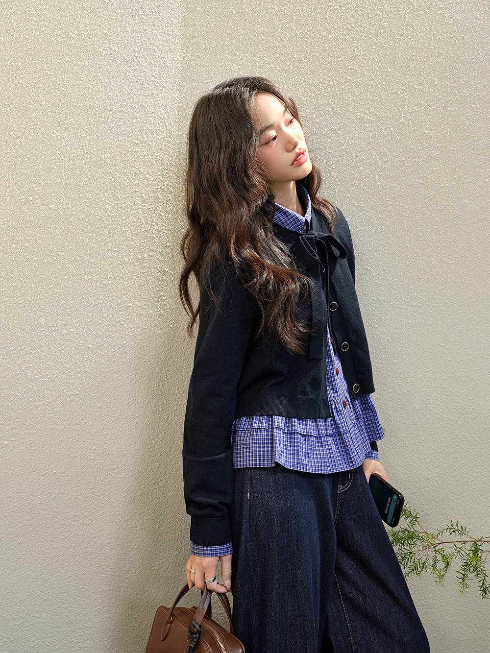 Blue Plaid Blouse