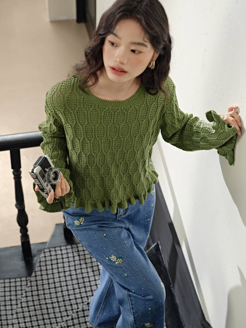 Ruffle Knit Top
