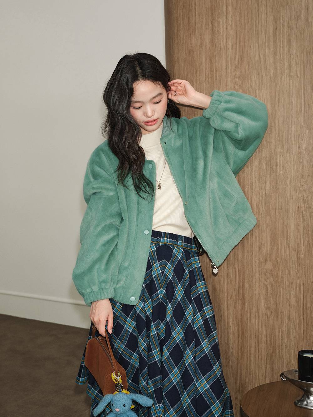 Plush Bomber Jacket