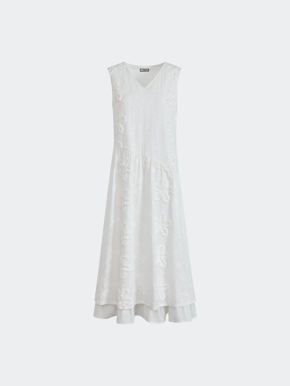 V-neck Textured Floral Dress