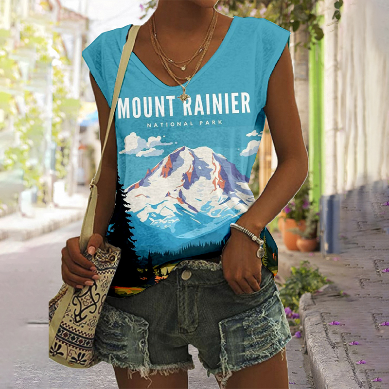 Protect Our National Parks Graphic V Neck Cozy Tank Top