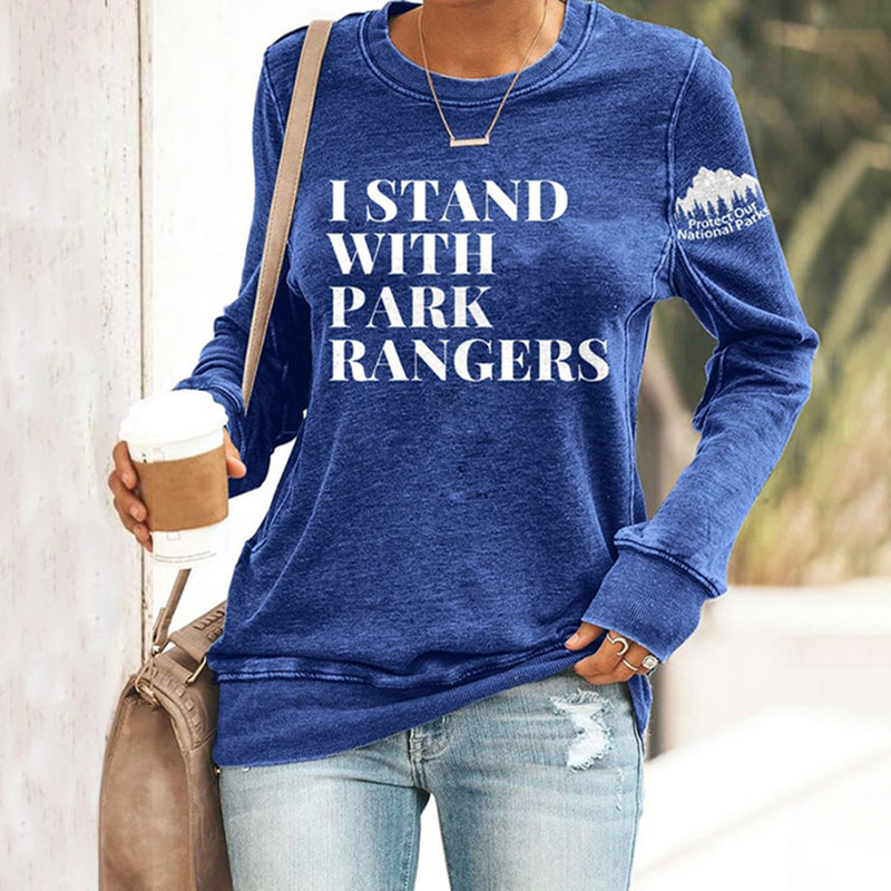 I Stand With Park Rangers Protect Our National Parks Print Sweatshirt