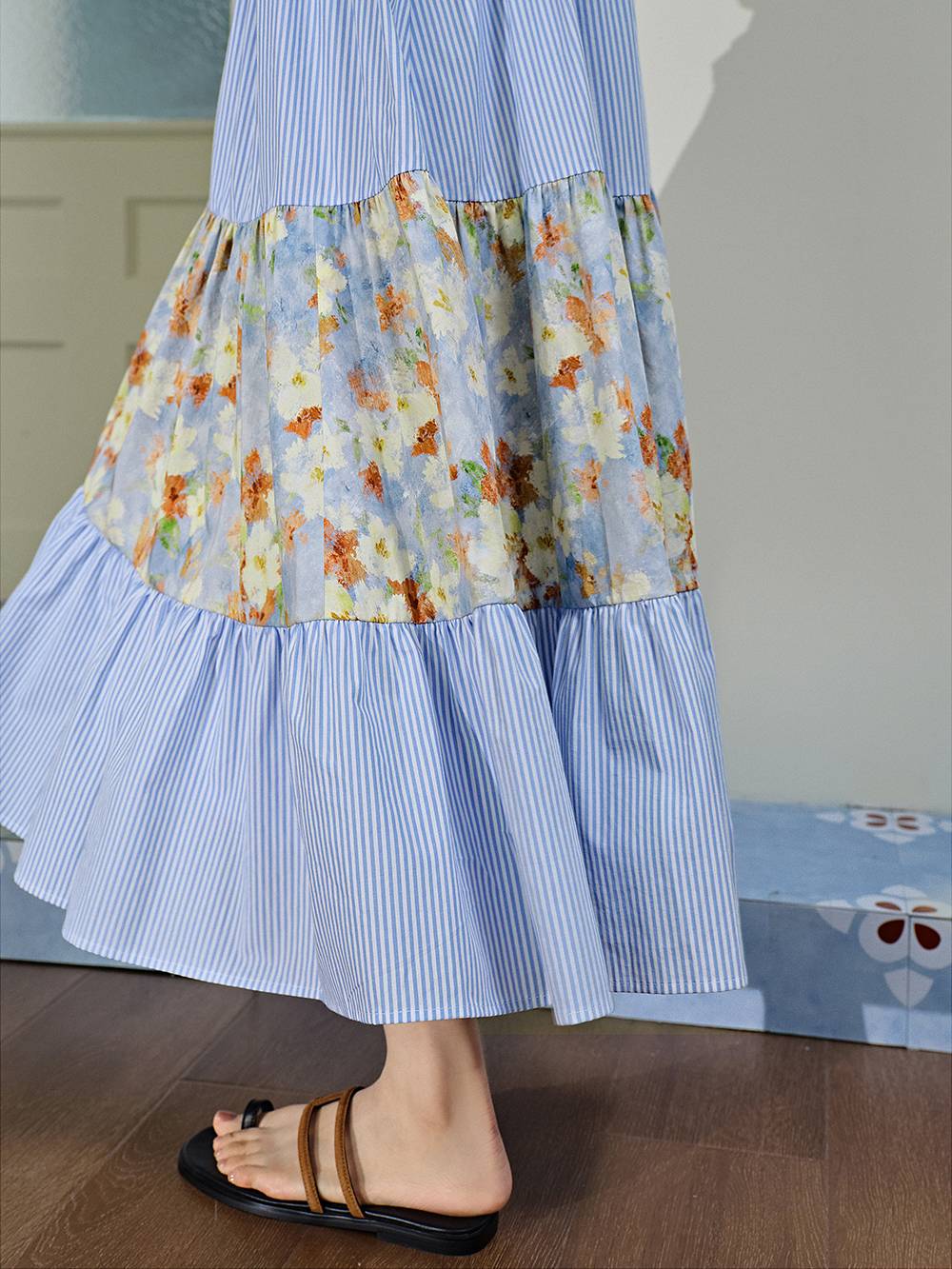 V-neck Tiered Dress