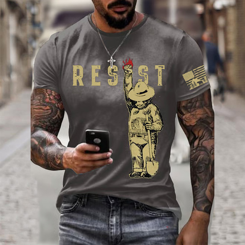 Men's Protect Our National Parks Printed Round Neck T-shirt