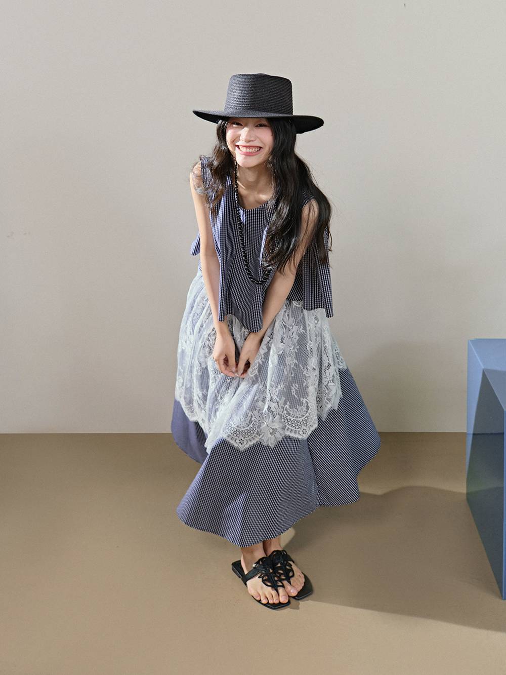 Lace Plaid Dress
