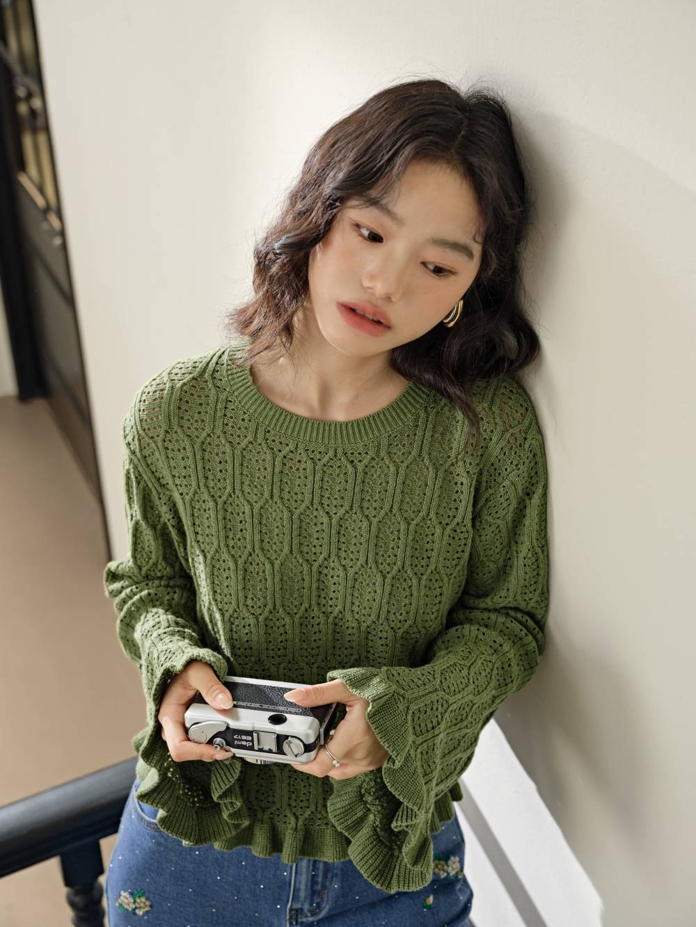 Ruffle Knit Top