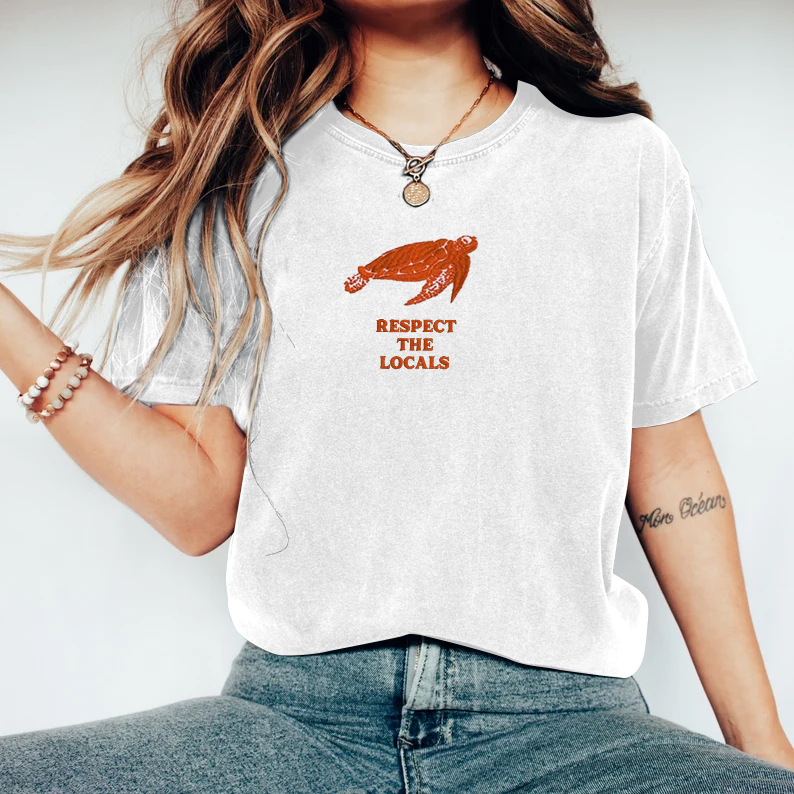 Respect The Locals Ocean Turtle Print Women's T-shirt
