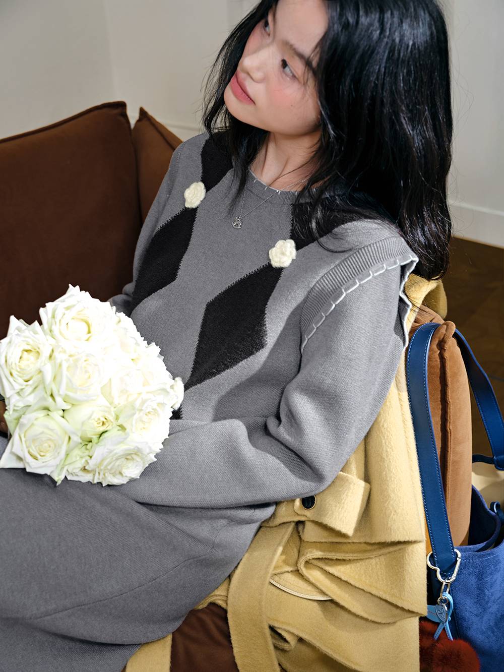 Argyle Knit Dress