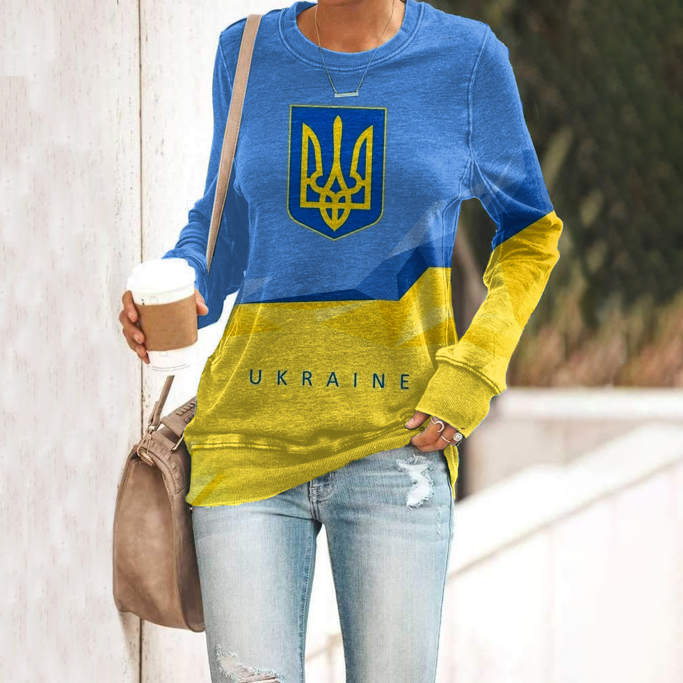 Women's Ukrainian Trident Print Casual Sweatshirt