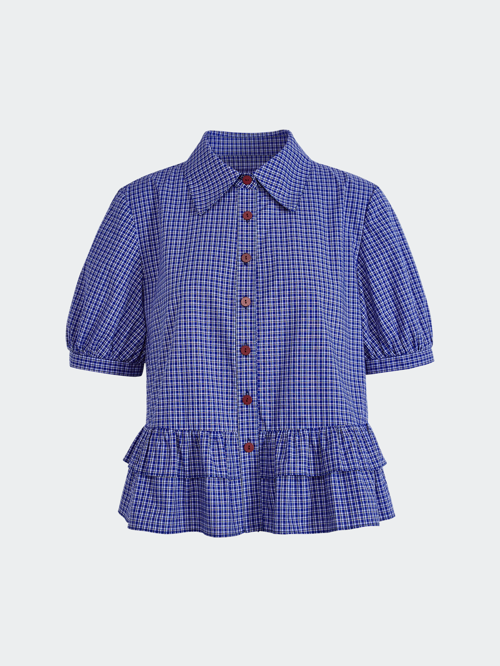 Blue Plaid Blouse