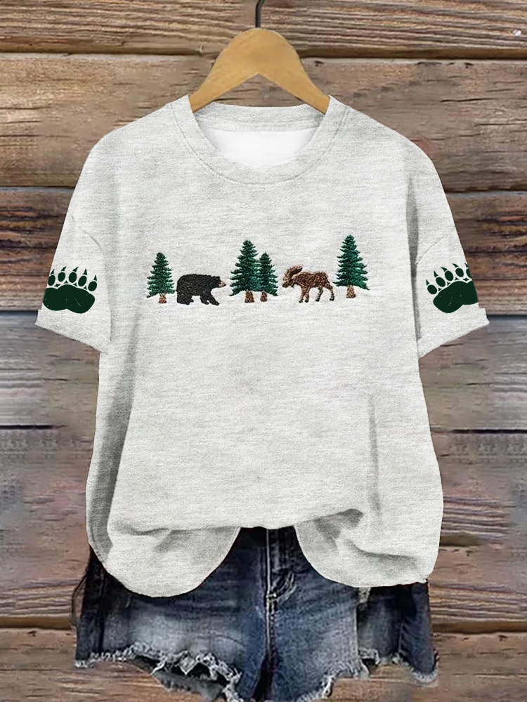 Protecting Animals In National Parks Embroidered Promotional T-shirt