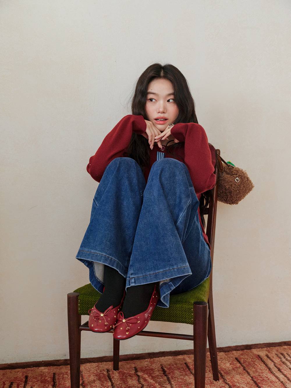 Bow High-Rise Jeans
