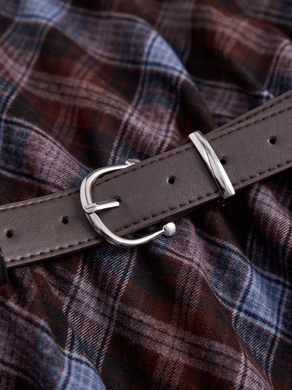 Plaid Belted Dress