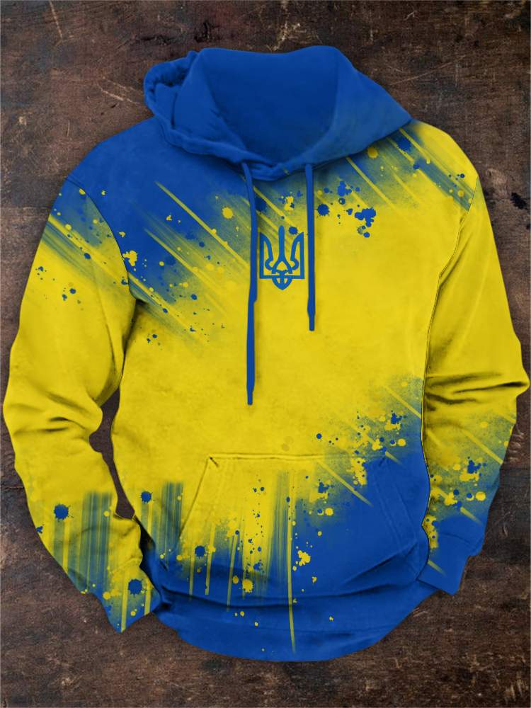 Men's Ukrainian Trident Gradient Art Hoodie