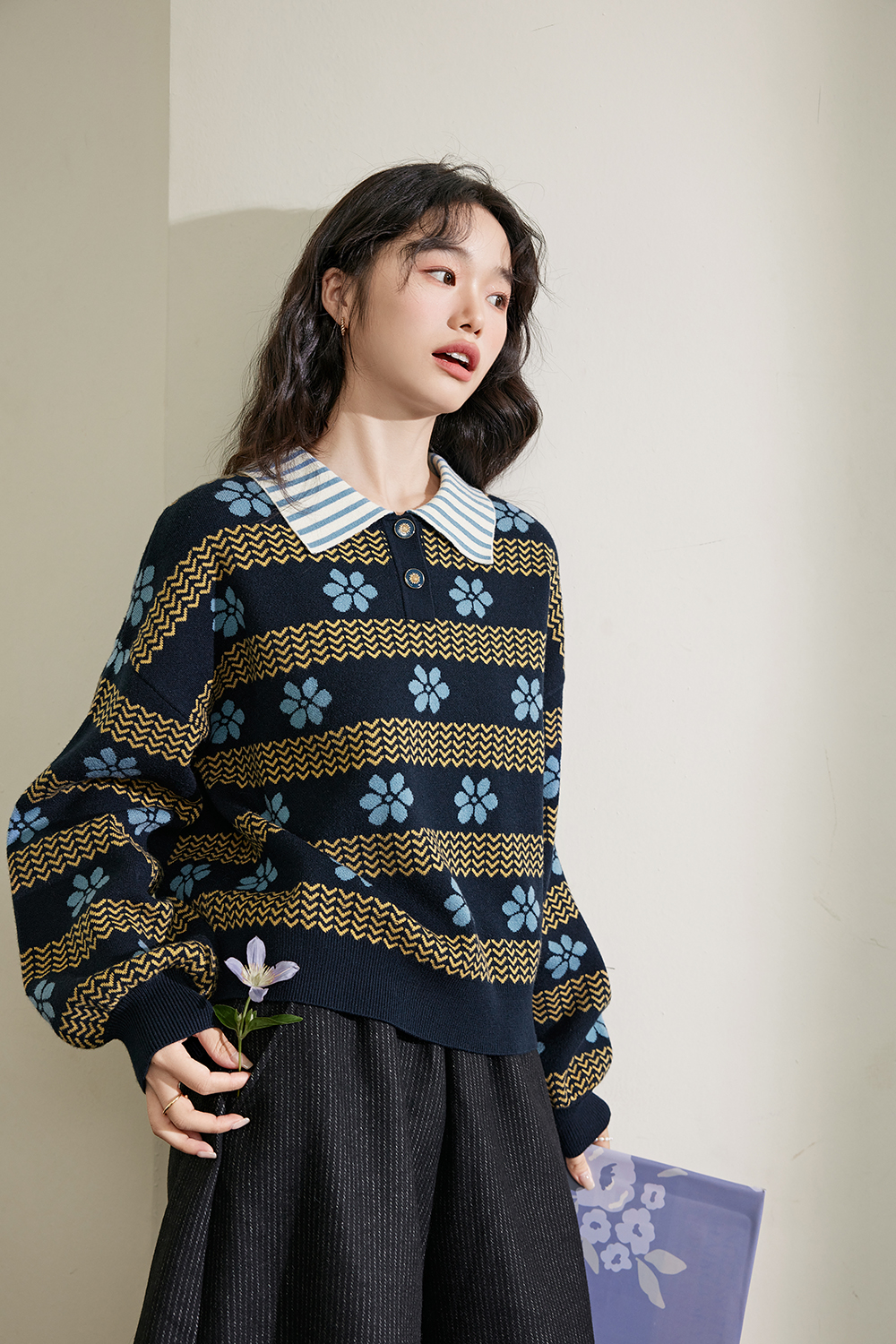Floral Knit Sweater