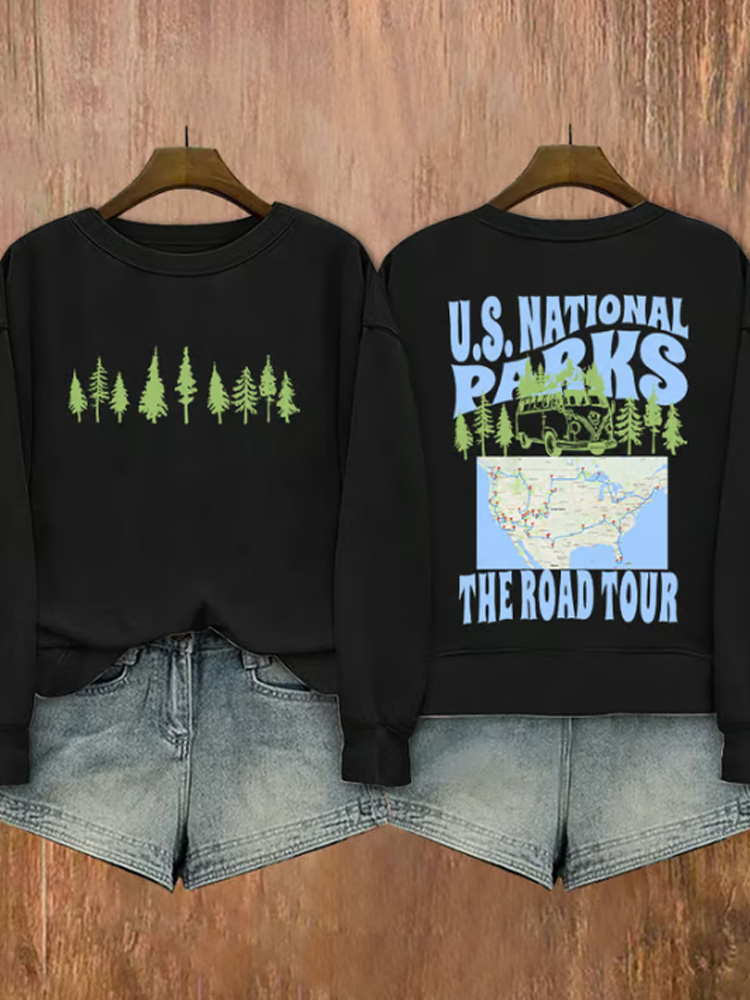 Women's Support National Parks Printed Sweatshirt