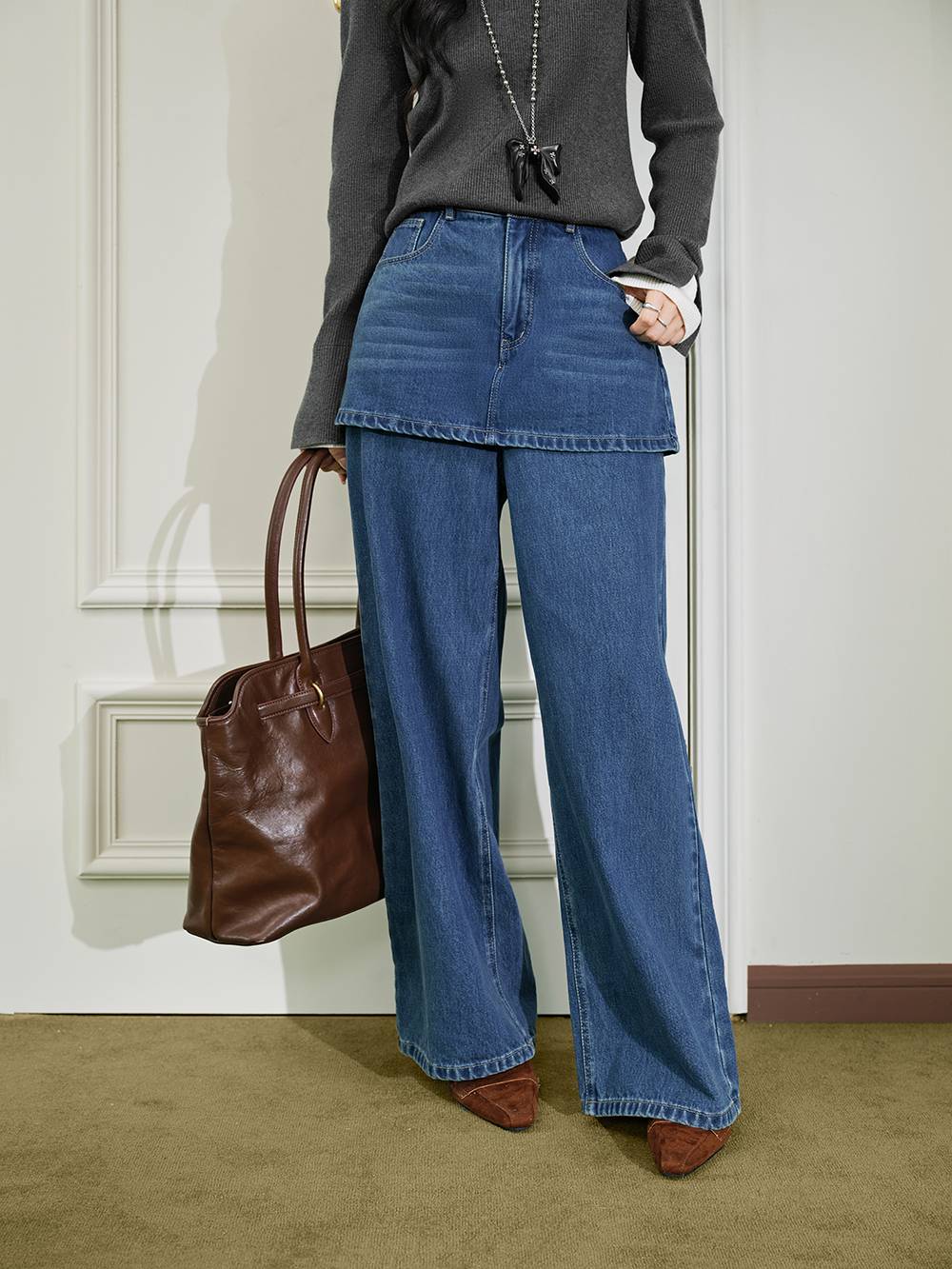 Layered Skirt Jeans